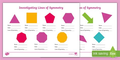 Investigating Lines of Symmetry - Symmetry Worksheets