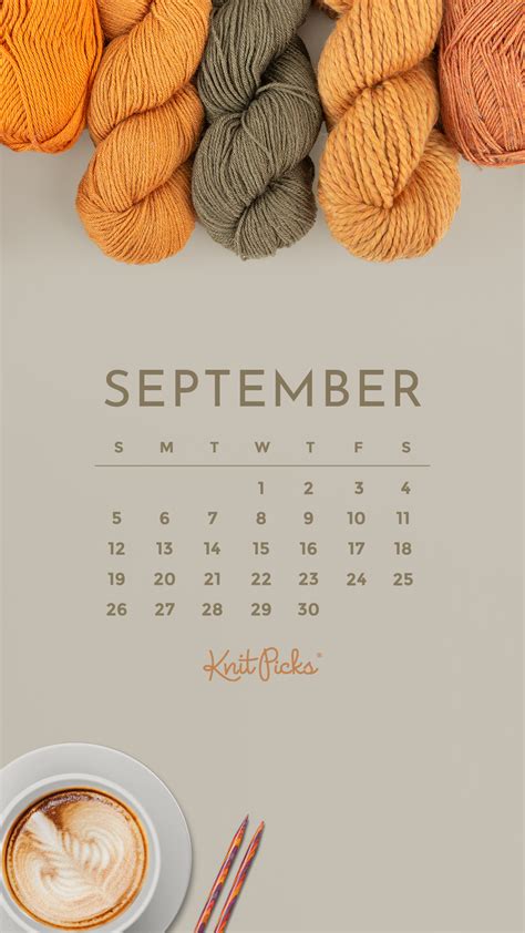 Free Downloadable September 2021 Calendar - The Knit Picks Staff Knitting Blog