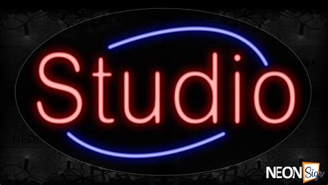 Studio With Circle Border Neon Sign - NeonSign.com