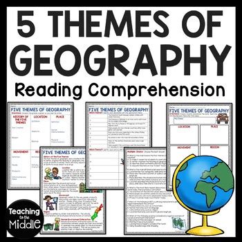 Five Themes of Geography Reading Comprehension Worksheet and Activities