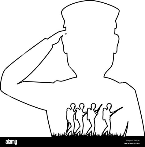 silhouette of soldier saluting vector illustration design Stock Vector Image & Art - Alamy