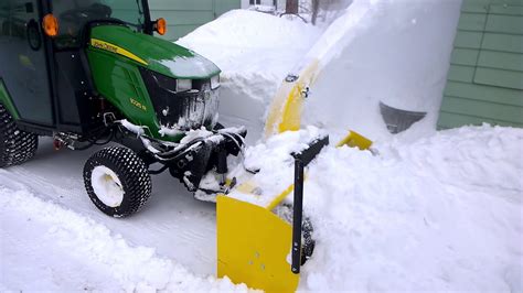 John Deere 1025r 54" PTO Driven Front Snowblower 2 17 2019 Mid Winter Clearing/Driveway widening ...