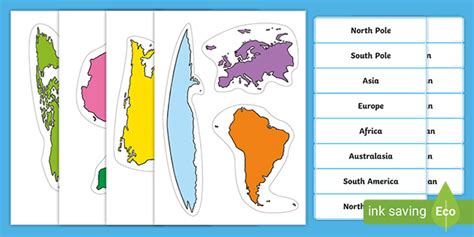 Printable Continents To Cut Out - Aleece Lorianne