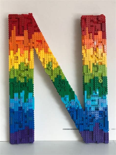 Brick Letter Rainbow Mosaic Letters - Etsy | Rainbow mosaic, Lego wall ...