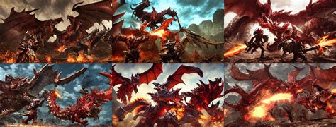 a fight between a Rathalos and Diablos, Monster Hunter | Stable Diffusion