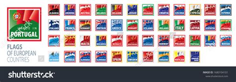 Set Flags Europe Vector Illustration Stock Vector (Royalty Free ...