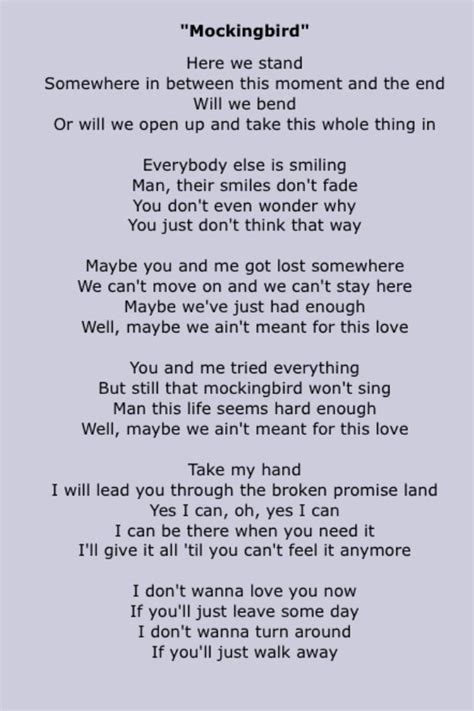 Mockingbird - Rob Thomas | Rob thomas, Meaningful lyrics, Mockingbird lyrics