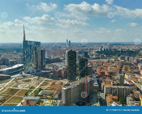 Milan Aerial View. Milano City, Italy Stock Image - Image of exterior ...