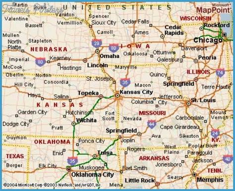 Kansas City Map - TravelsFinders.Com