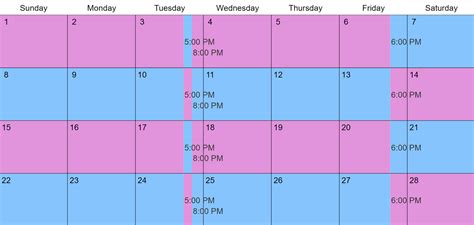 Parenting Schedule Template