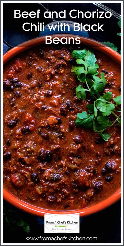 Beef Chorizo and Black Bean Chili Recipe - From A Chef's Kitchen