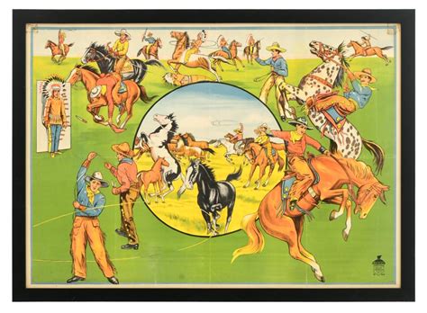 Lot - Wild West Rodeo Poster with Cowboys & Indians