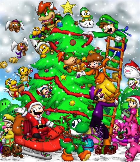 Merry Mario Christmas | Geek christmas, Mario, Game art