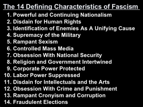 Lawrence W. Britt: 14 Characteristics of Fascism | Vox Populi