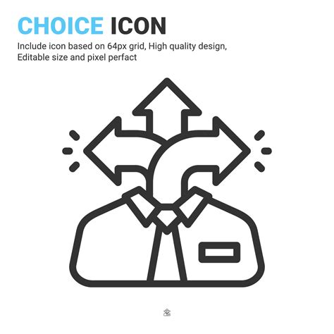 Choice icon vector with outline style isolated on white background ...