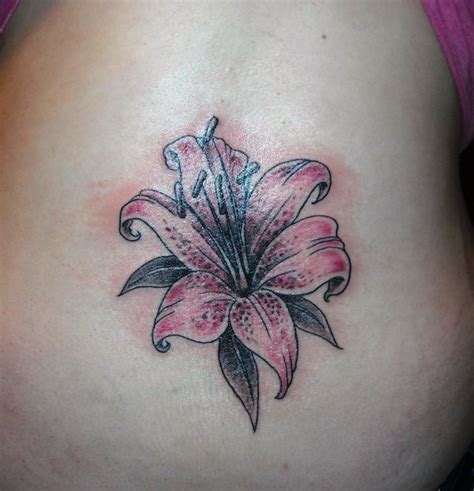 Colorful and Elegant Tiger Lily Tattoo on Neck