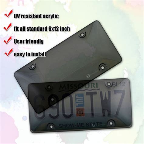 2-Pack Tinted Smoke License Plate Frame - Tanga