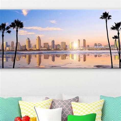 San Diego Skyline on Canvas Large Wall Art San Diego Print - Etsy