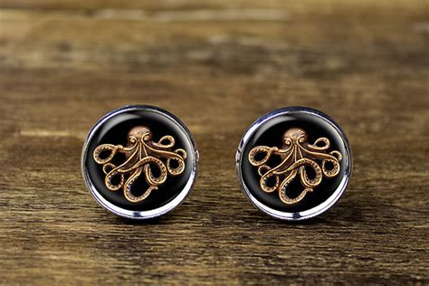 Octopus Cufflinks Nautical Cufflinks Octopus Jewelry - Etsy