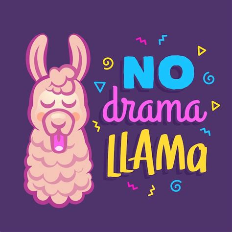 Premium Vector | No drama llama poster