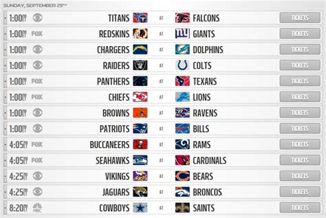 Nfl Week 4 Printable Schedule - Printable Templates