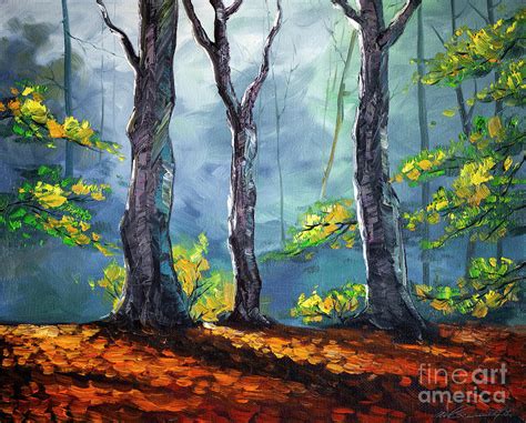 Seasons Tree Forest Landscape Painting Painting by Willson Lau - Fine Art America