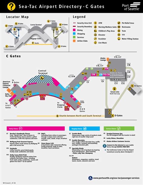 Seattle-Tacoma Airport (SEA) Terminal Maps, Shops, Restaurants, Food Court 2024