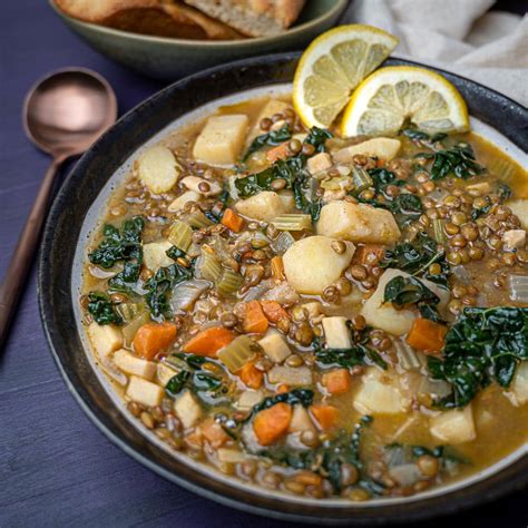 Lebanese Lentil Soup with Lemon and Kale – Skinny Spatula