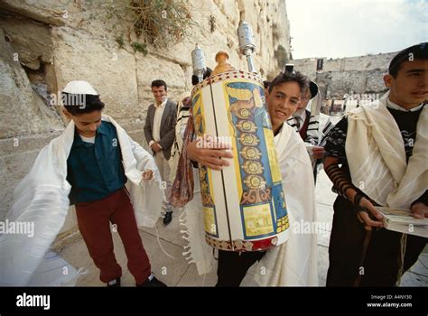 Jewish Bar Mitzvah ceremony at the Western Wall Wailing Wall Jerusalem ...