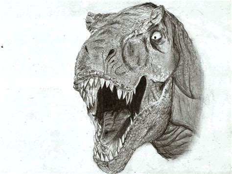 My drawing of the T-rex Roaring! : JurassicPark