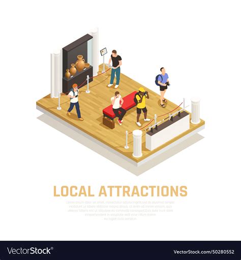 Local attractions people travel composition Vector Image