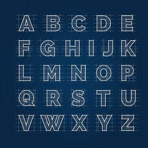 Blueprint drafting alphabet by vectortatu on @creativemarket | Blueprint font, Blueprints ...