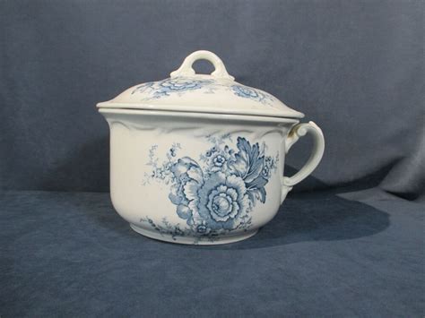 Maddocks Works Royal Porcelain Chamber Pot Lid Antique Bath Set Blue ...