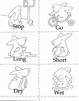 Opposites Coloring Pages Big Opposite Colouring Small Little Words  sketch template