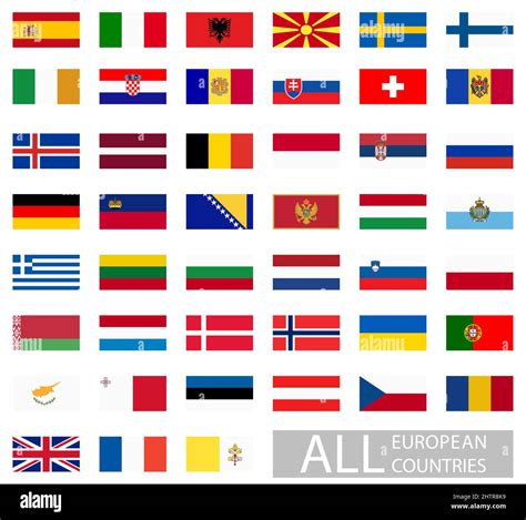 Colección de banderas de todos los países de Europa Imagen Vector de ...