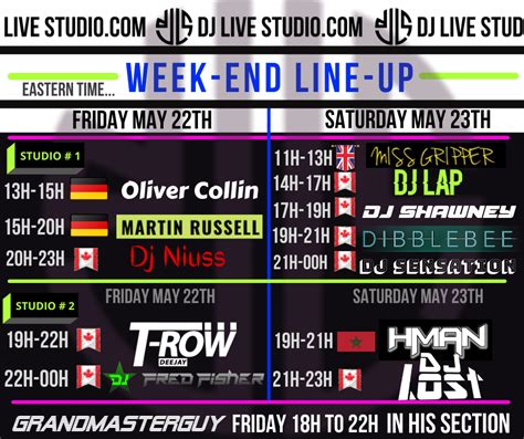 Schedule - Djlivestudio.com