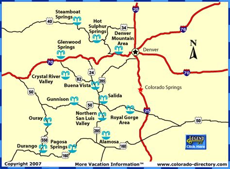 Colorado Hot Springs Map | CO Vacation Directory