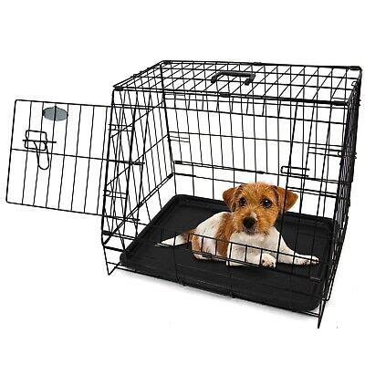 Small 24” Sloping Folding Car Dog Puppy Pet Crate Hatchback Cage Travel ...