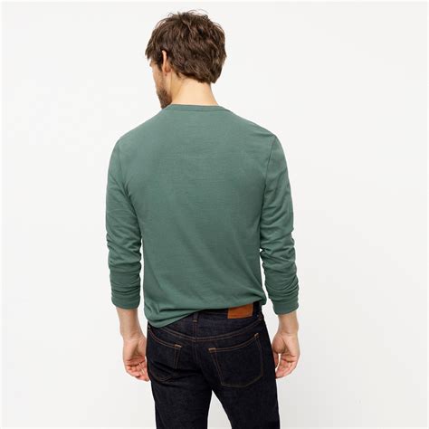 J.Crew Cotton Essential Crewneck Long-sleeve T-shirt in Blue for Men - Lyst