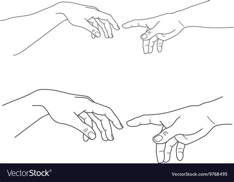 Adam and God hands touch hope help Royalty Free Vector Image , # ...