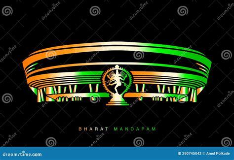 Bharat Mandapam With Nataraj Shiva Statue Vector Icon. Pillared Hall For Public Rituals In ...