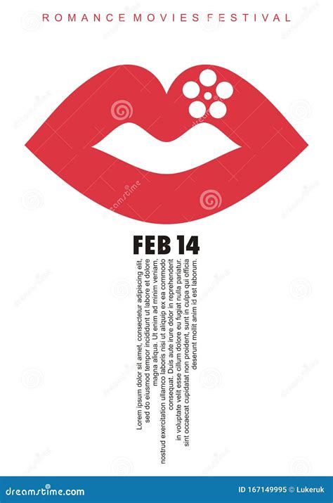 Romance Movies Festival Minimal Poster Design Stock Vector ...