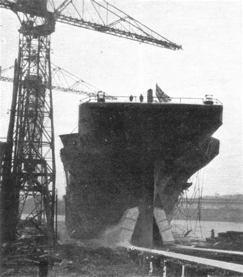 HMS Implacable being launched, 10 December 1942