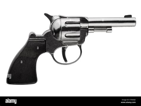 Side view of revolver isolated on white Stock Photo - Alamy