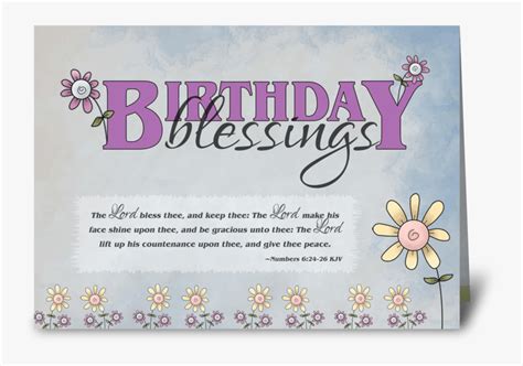 Birthday Blessings Flowers & Bible Verse Greeting Card - Birthday ...