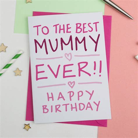 Birthday Card For Best Mum or Mummy Ever - A is for Alphabet