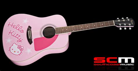 Fender Squier Hello Kitty Dreadnought Acoustic Guitar Pink Gloss Finish with Hard Case – South ...