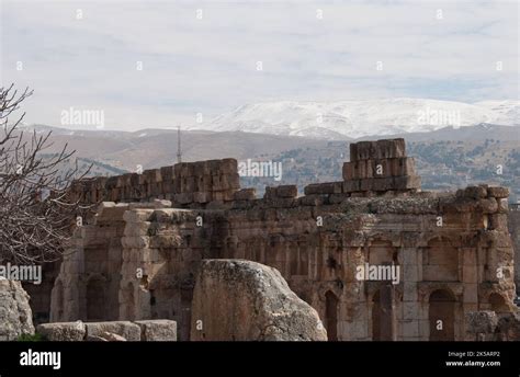 Snow-capped, Anti-Lebanon Mountains , from the Great Court, Heliopolis ...