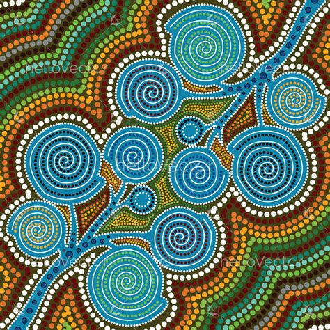 Aboriginal art vector background. - Download Graphics & Vectors