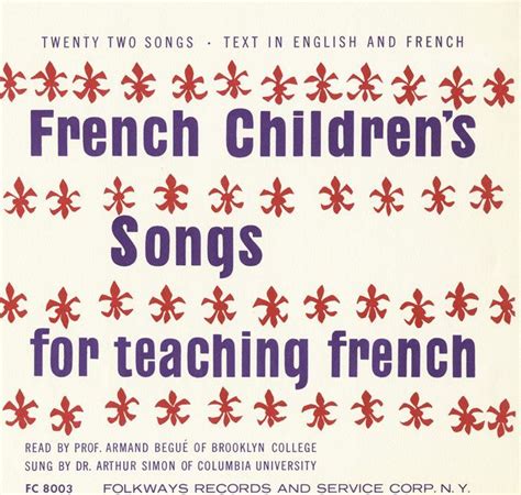 French Children's Songs for Teaching French | Learn french, Teaching french, French songs